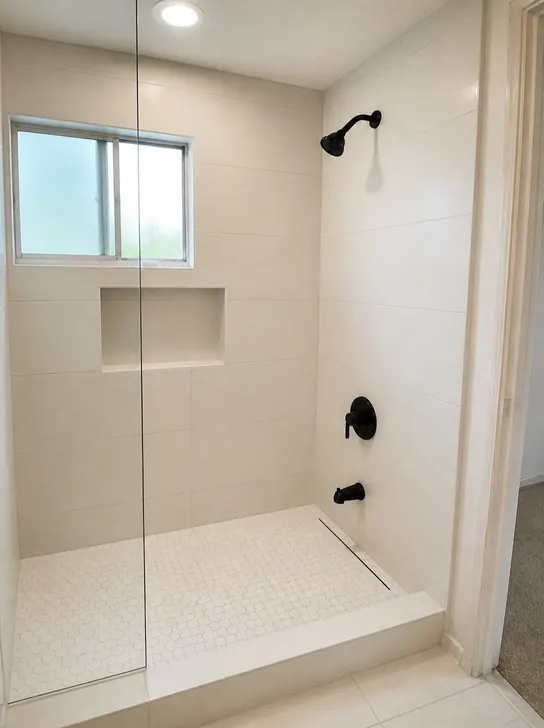Preview of the shower with new tile
